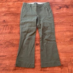 J. Crew Pants Capri Cropped Wide Bottom Green 0